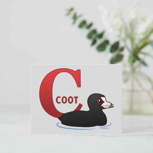 C ist für Coot Postkarte (Stehend Vorderseite)