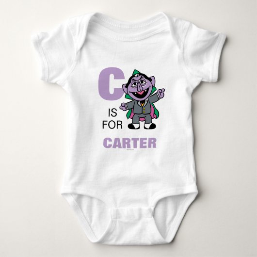C ist für Count von Count | Name hinzufügen Baby Strampler (Vorderseite)