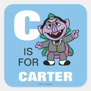 C ist für Count von Count Name hinzufügen Quadratischer Aufkleber