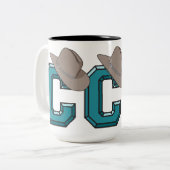 C ist für Cowboy Zweifarbige Tasse (Vorderseite Links)