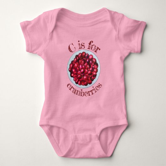 C ist für Cranberries New England Cranberry Bog Baby Strampler (Vorderseite)