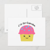 C ist für Cupcake Postkarte (Vorne/Hinten)