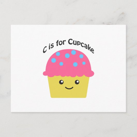C ist für Cupcake Postkarte (Vorderseite)