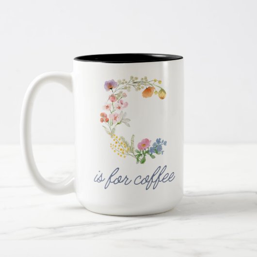 C ist für Kaffee-Tasse Zweifarbige Tasse (Links)