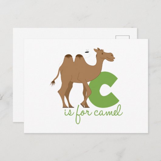 C ist für Kamel Postkarte (Vorne/Hinten)