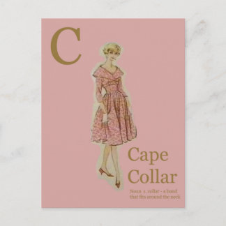 C ist für Kap Kragen Fashion Alphabet Postkarte