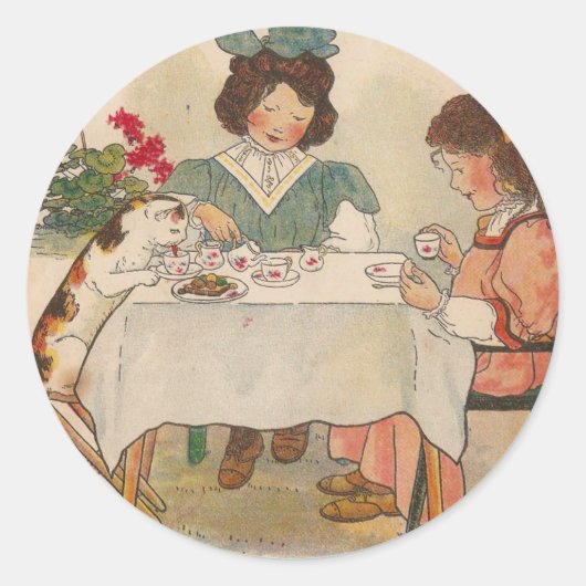 C ist für Katze Runder Aufkleber (Vorderseite)