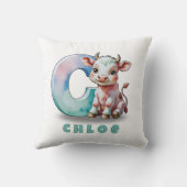 C ist für Kuh - Baby Throw Pillow Kissen (Rückseite)