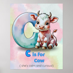 C ist für Kuh - Kids Poster (Digital)
