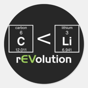 C ist kleiner als Li Runder Aufkleber