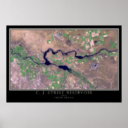 C J Strike Reservoir Idaho Satellite Poster Karte