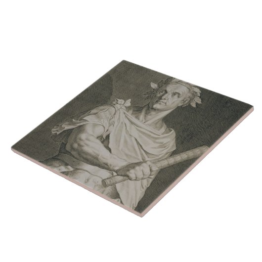 C. Julius Cäsar (100-44 BC) Kaiser von Rom engra Fliese (Seite)