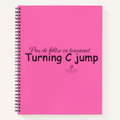 C Jump Hot Pink und Black drehen Notizblock (Vorderseite)