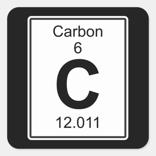 C - Kohlenstoff Quadratischer Aufkleber (Vorderseite)