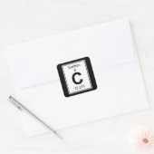 C - Kohlenstoff Quadratischer Aufkleber (Umschlag)