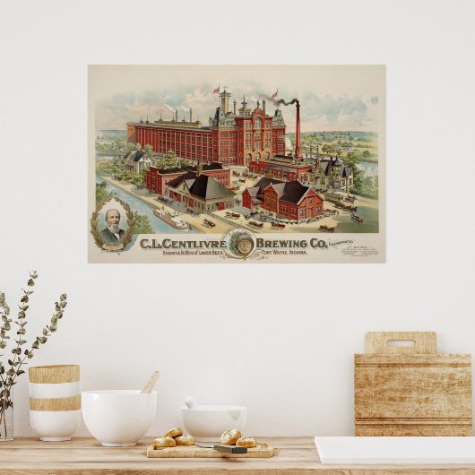 C.L. Centlivre Brewing Company Factory Gebäude. Poster (Küche)