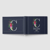 C Letter Initial Monogram Floral Name Wedding Gästebuch (Voll)
