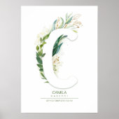 C Letter Monogram Gold Greenerage Foliage Chic Poster (Vorne)