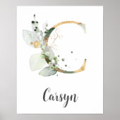 C Letter Monogram Greenerity Kinderzimmer Name Wal Poster (Vorne)