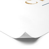 C Letter Monogram Name Marsala Floral Kinderzimmer Poster (Ecke)