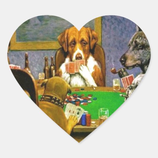C.M. Coolidge Dogs Pets Herz-Aufkleber (Vorderseite)