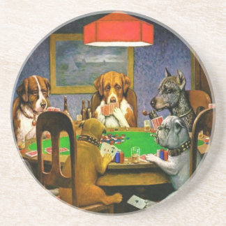 C.M. Coolidge Dogs Pets Poker-Karten-Spaß-Schicksa Getränkeuntersetzer