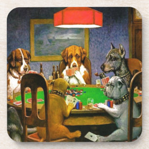 C.M. Coolidge Dogs Pets Poker-Karten-Spaß-Schicksa Untersetzer