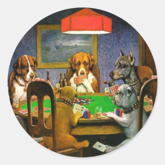 C.M. Coolidge Dogs Pets Runder Aufkleber
