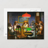 C. M. Coolidge Hogs Pets Poker Cards Spaß Destinat Postkarte (Vorne/Hinten)