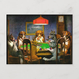 C. M. Coolidge Hogs Pets Poker Cards Spaß Destinat Postkarte