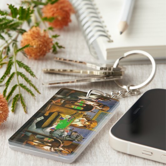 C.M. Coolidge Hunde Poker Schlüsselkette spielen Schlüsselanhänger (Vorderseite rechts)