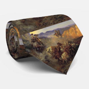 C M Russell Der Vintage Western Cowboy im Ohr Krawatte