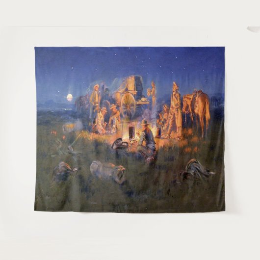 C M Russell Laugh tötet einsamen Western Wandteppich (Vorderseite (Horizontal))