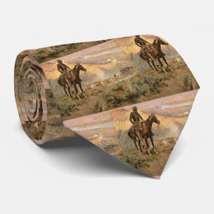 C M Russell Wagenboss Vintage Western Cowboy Krawatte