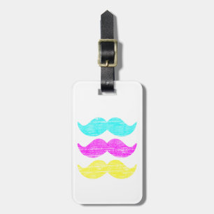C M Y Mustaches (Letterpress style) Gepäckanhänger
