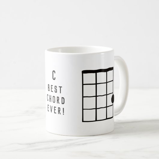 C Major Best Chord Ever Ukulele Kaffeetasse (VorderseiteRechts)