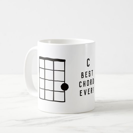 C Major Best Chord Ever Ukulele Kaffeetasse (Vorderseite Links)