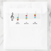 C Major Triad Inversions Solfege Kinder Musikunter Rechteckiger Aufkleber (Tasche)