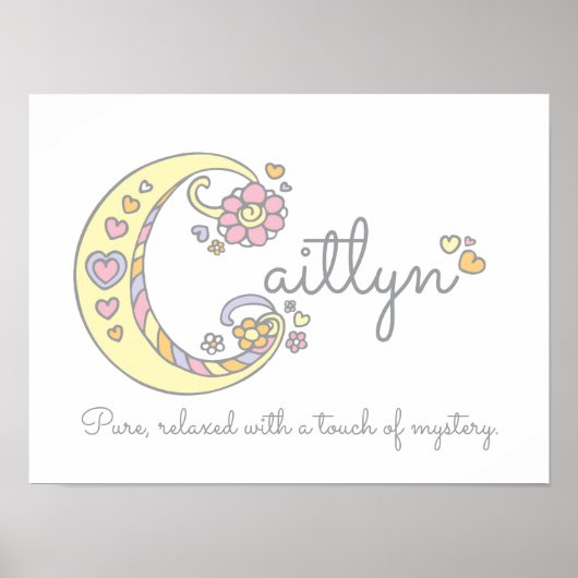 C monogram art Caitlyn girls name meint poster (Vorne)