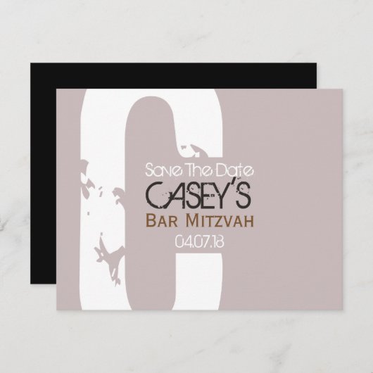 C Monogram Collection Bar Mitzvah Save the Date (Vorne/Hinten)