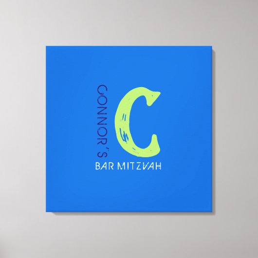 C Monogram erste Bar Bat Mitzvah Sign-In-Board Leinwanddruck (Vorderseite)