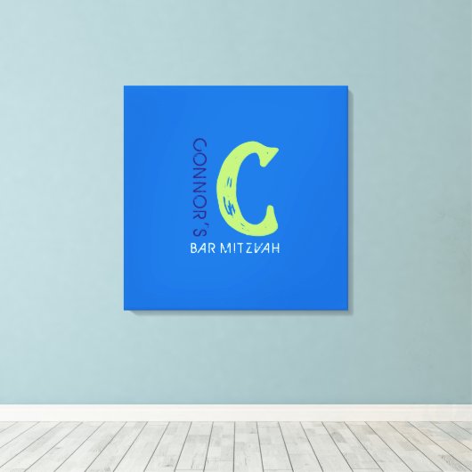 C Monogram erste Bar Bat Mitzvah Sign-In-Board Leinwanddruck (Insitu (Holzboden))