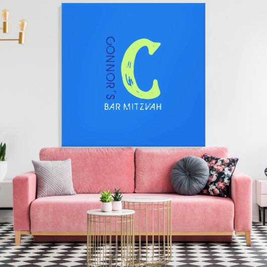 C Monogram erste Bar Bat Mitzvah Sign-In-Board Leinwanddruck (Insitu (Wohnzimmer))