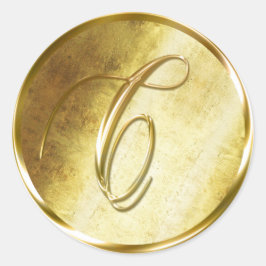C Monogram Imitate Gold Umschlag Aufkleber Sticker