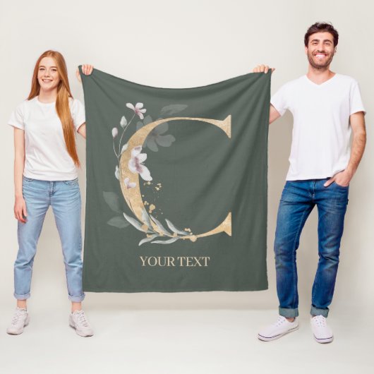 C Monogram Personalisiert Fleece Blankon (Beispiel)