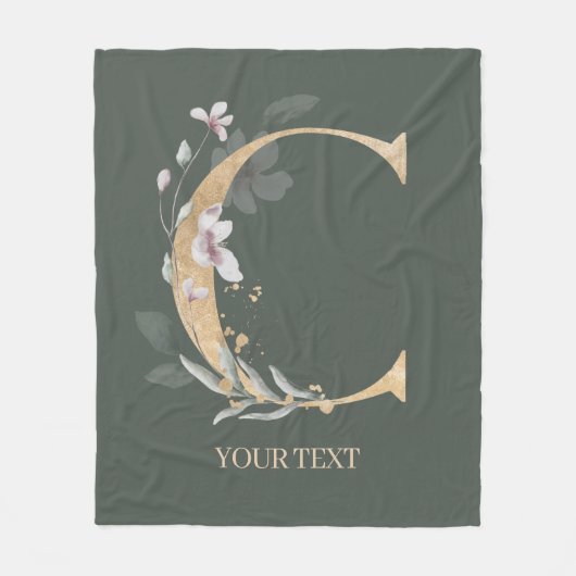 C Monogram Personalisiert Fleece Blankon (Vorderseite)