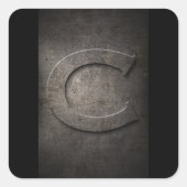 C Monogram Stickers aus Metall (Vorderseite)