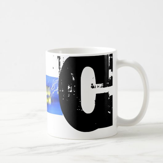 C Monogram Typografy Cool Fun Tasse (Rechts)