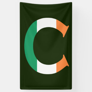 C Monogram überlagert auf irischer Flagge (v) Banner