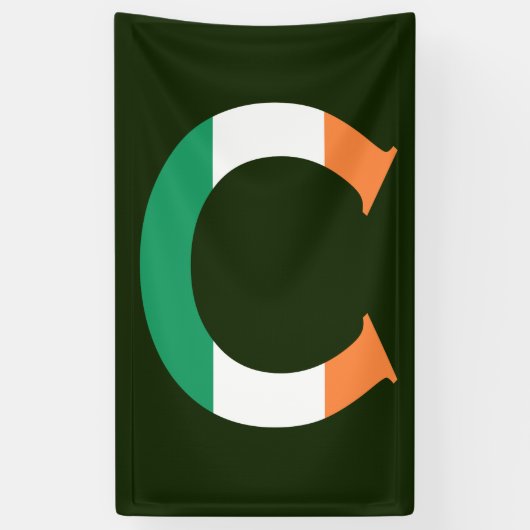 C Monogram überlagert auf irischer Flagge (v) Banner (Vertikal)